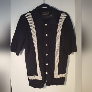Massive Luxury Edition Black and White Men's Cardigan Size Lg #470